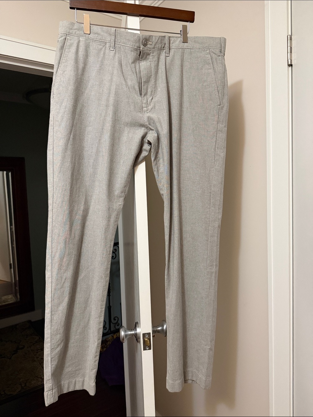 J.Crew Men's Light Gray Dress slim cotton 484 stretch Pants 38/32